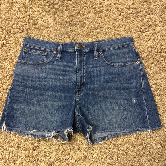 Madewell Pants - Madewell Blue Jean Shorts with Distressed Raw Hems, size 29